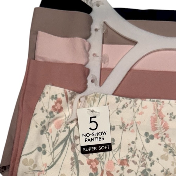 LAURA ASHLEY 5 Pack Super Soft Stretch Comfy No Show Panties Floral NWT Medium - Picture 3 of 14